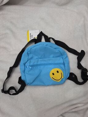 Blue Smiley Mini Backpack